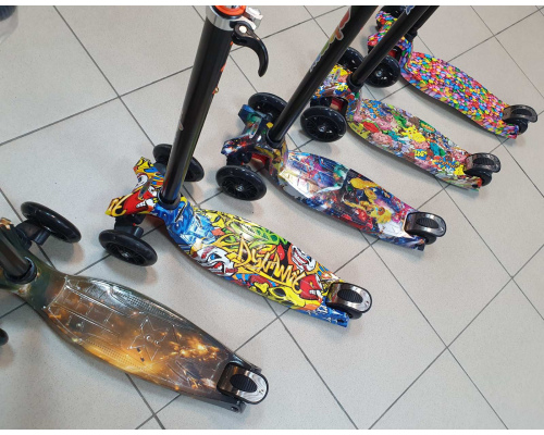 Самокат 3-х колёсный ''MicMox'' с принтом